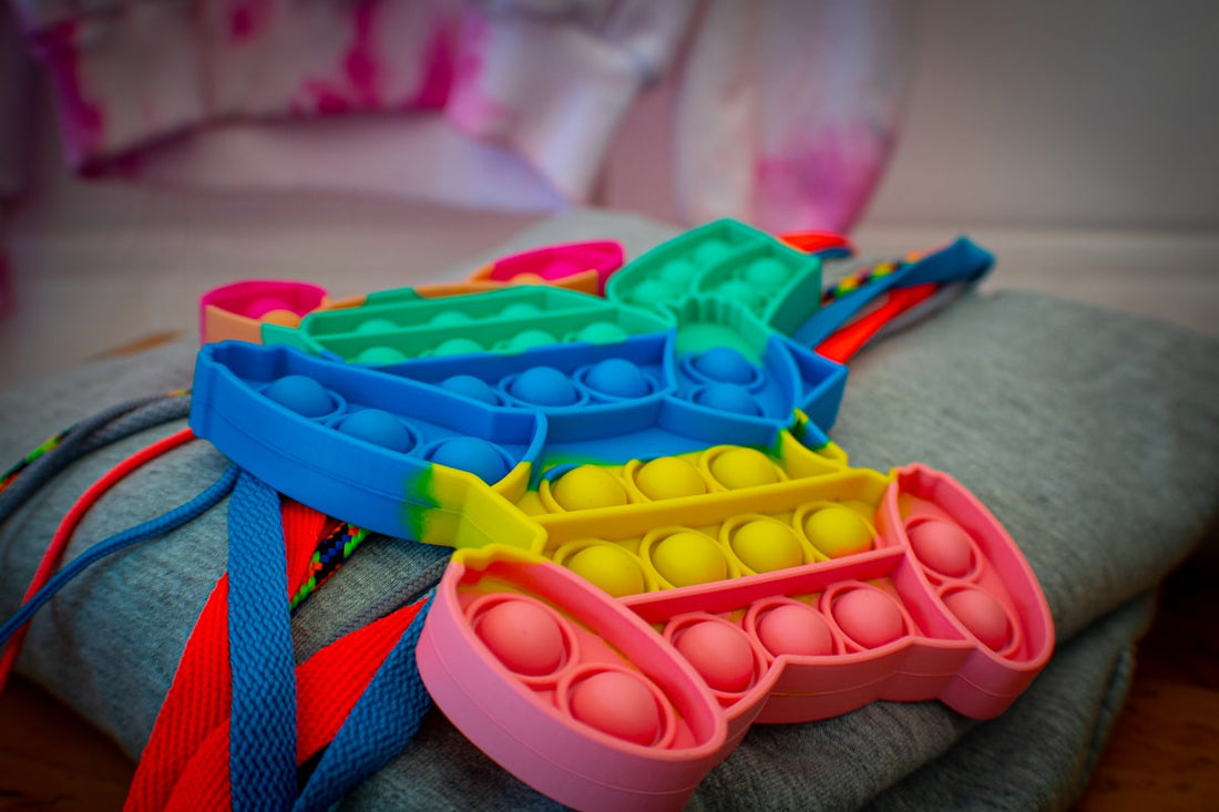 Colorful fidget toy for a small sensory toy rotation