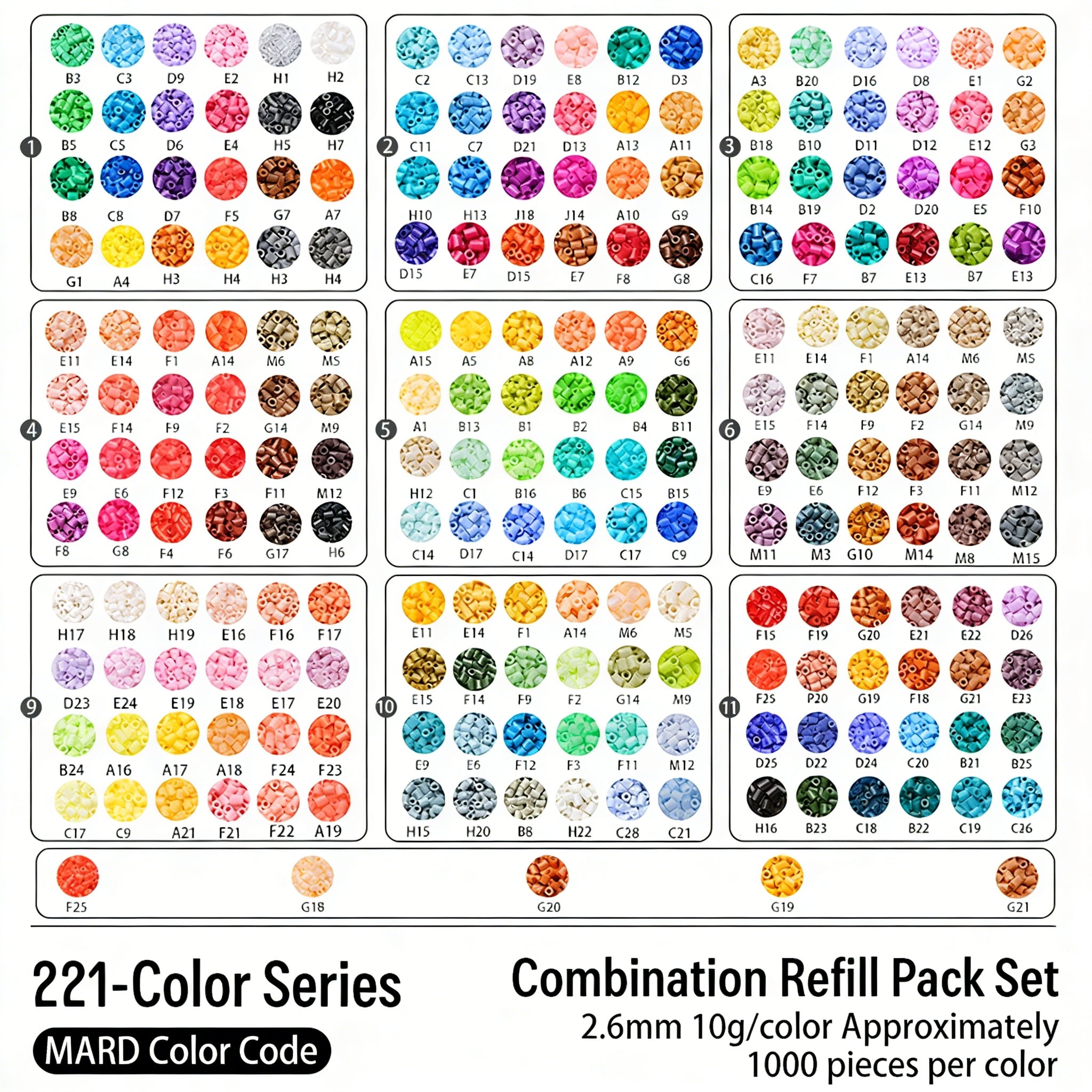 Multi-Color Mini Fuse Beads Refill Packs (2.6mm)