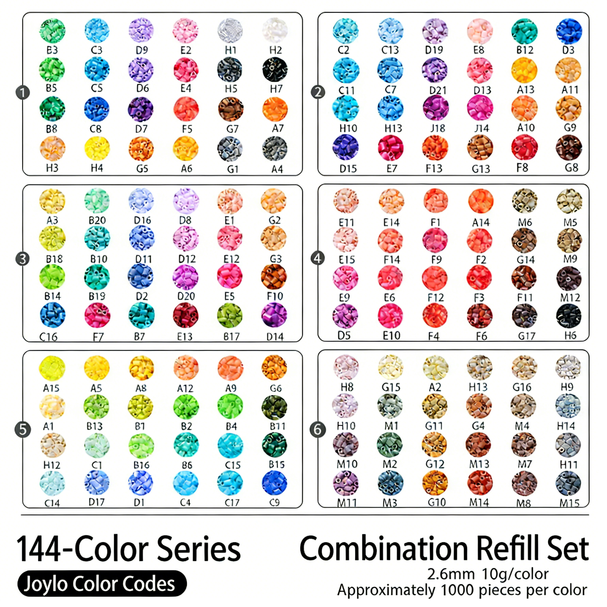 144-Color Fuse Beads Collection | DIY Perler Bead Refill Set