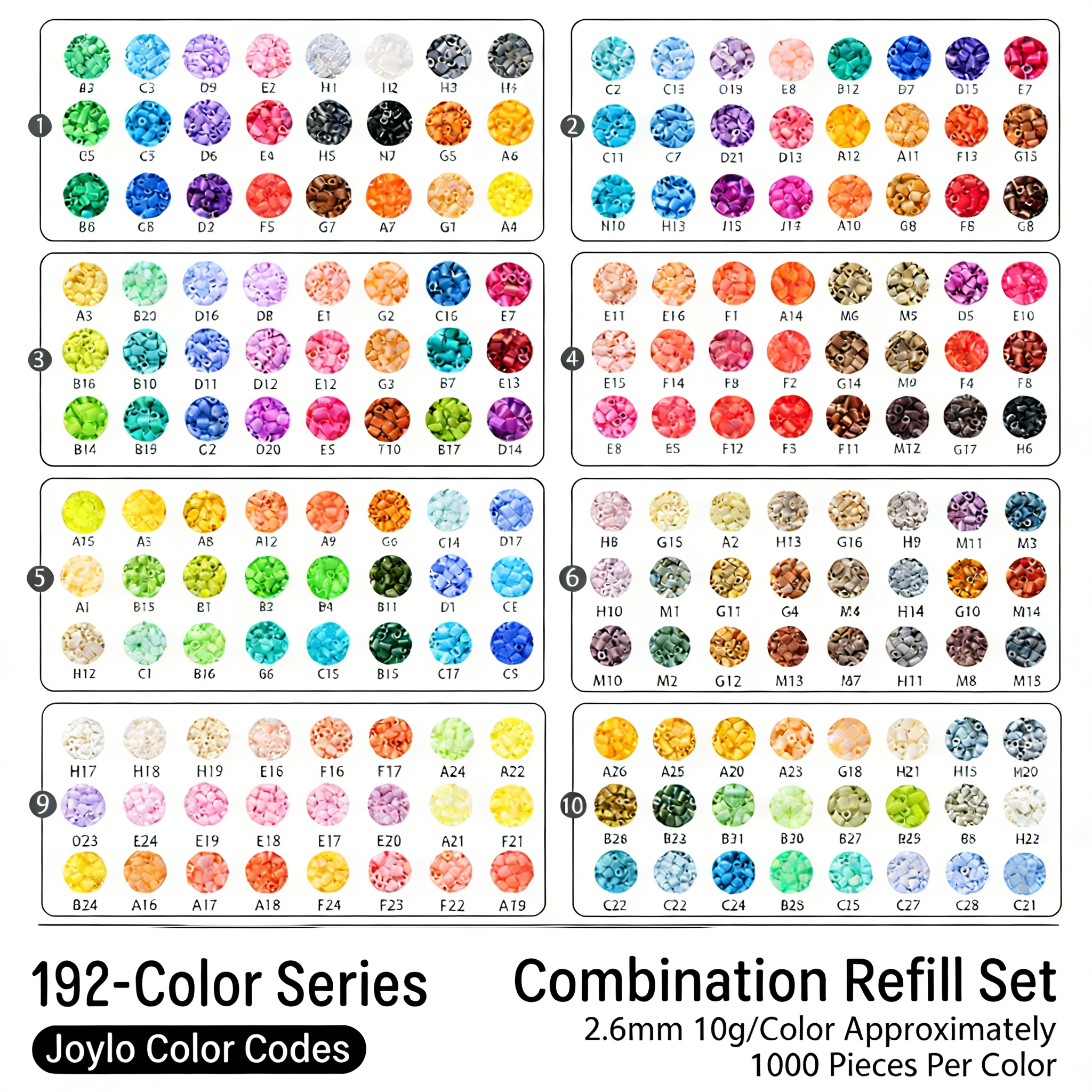 192-Color Fuse Beads Collection | DIY Perler Bead Refill Set