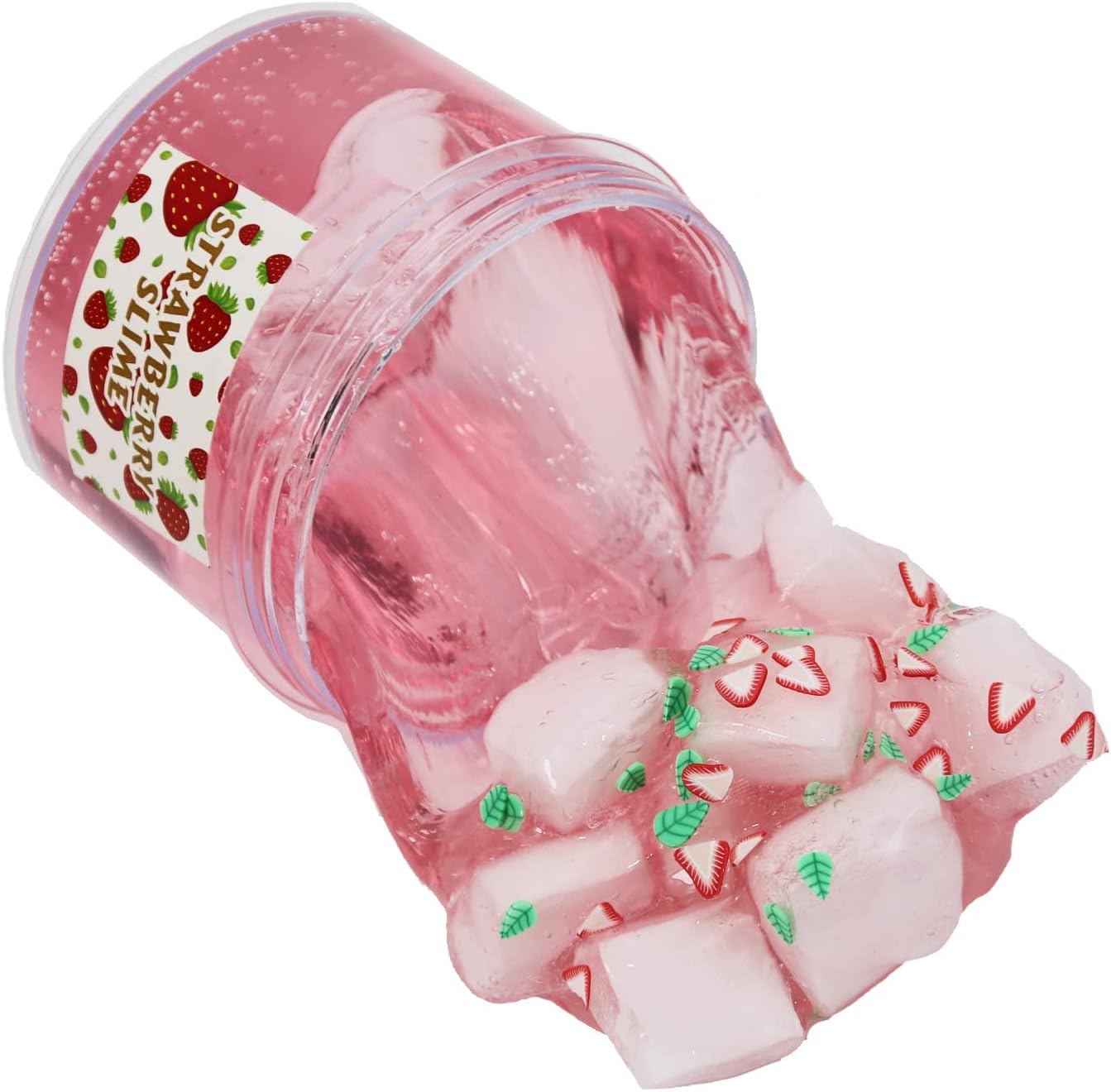 Strawberry Crunchy Slime,Pink Slime Kit with Glimmer for Girls,Birthday Gifts School Party Favors Toy for Girls and Boys(7OZ).