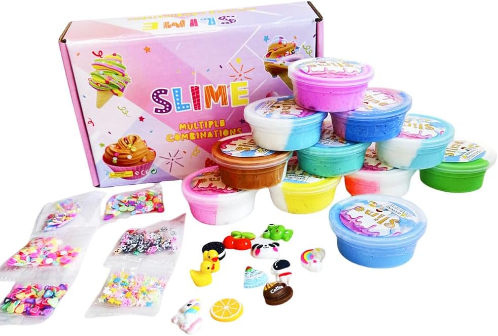 Butter Slime Kit 11packed, Party Favors for Kids, Dual Colored, Novelty and Gag Toys for Girls and Boys, Creative Stimulation Toys, Christmas Stocking Stuffers