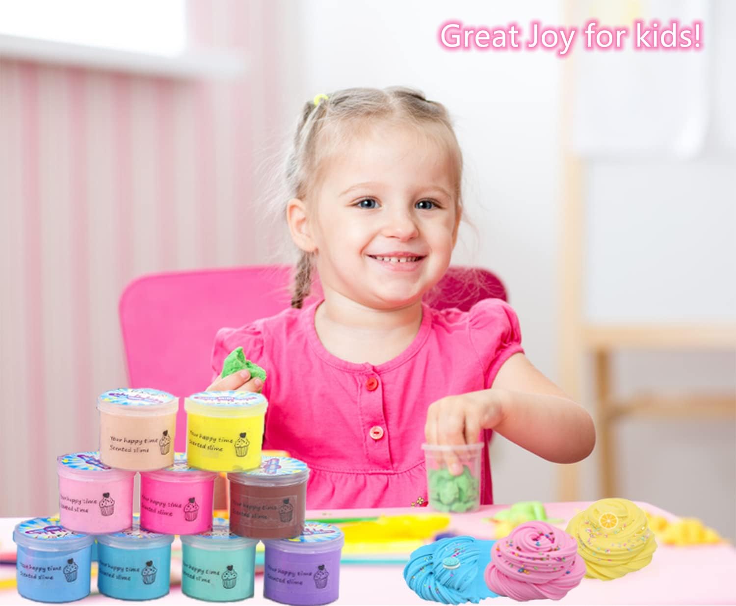 9 Packs Butter Slime Kit, Super Soft, Non-Sticky Stress Relief Toy, Party Favors and Birthday Gift for Boys and Girls