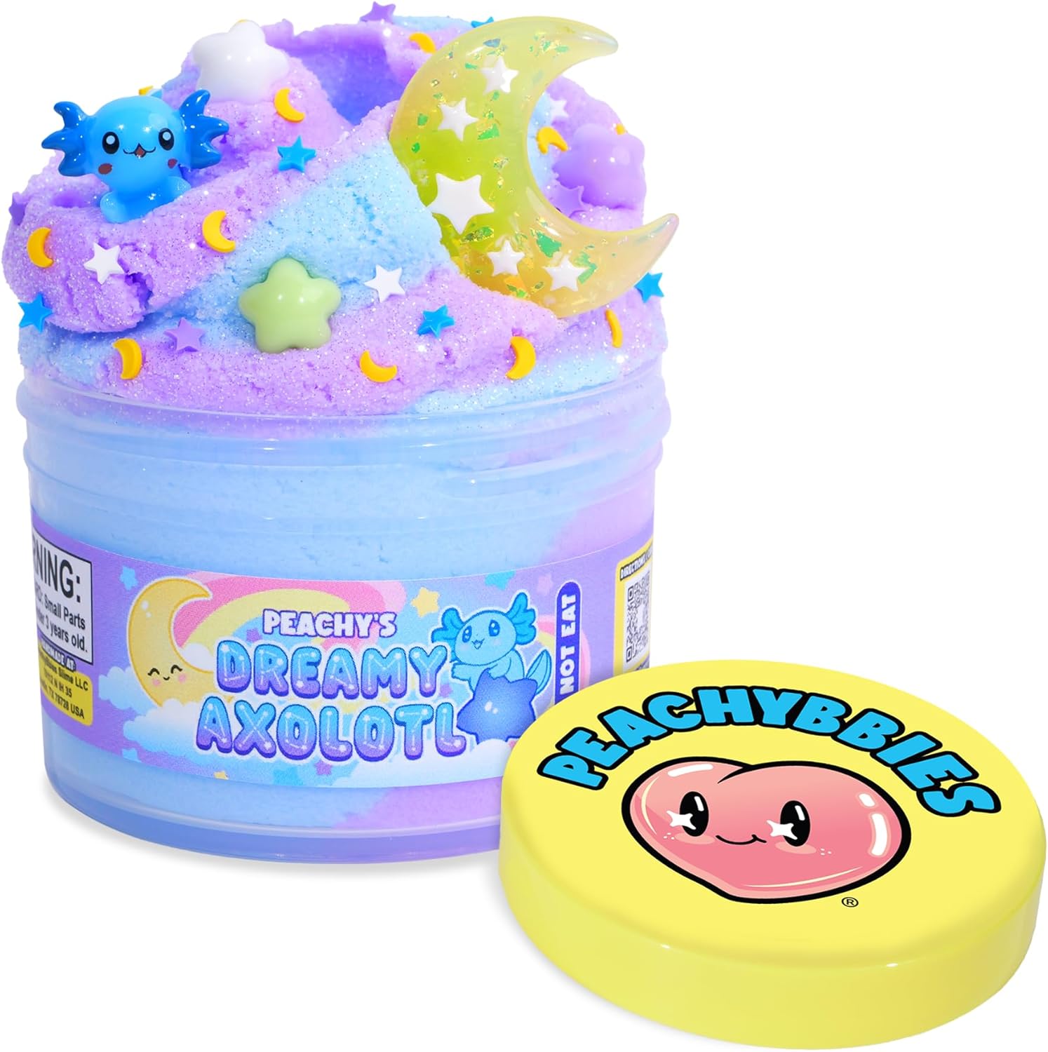 Peachybbies Dreamy Axolotl Cloud Slime - Made in USA Premium, 100% Authentic, 7 oz., Scented for Kids, ASMR, Axolotl Gifts, Slime Charms, Fidget Toys