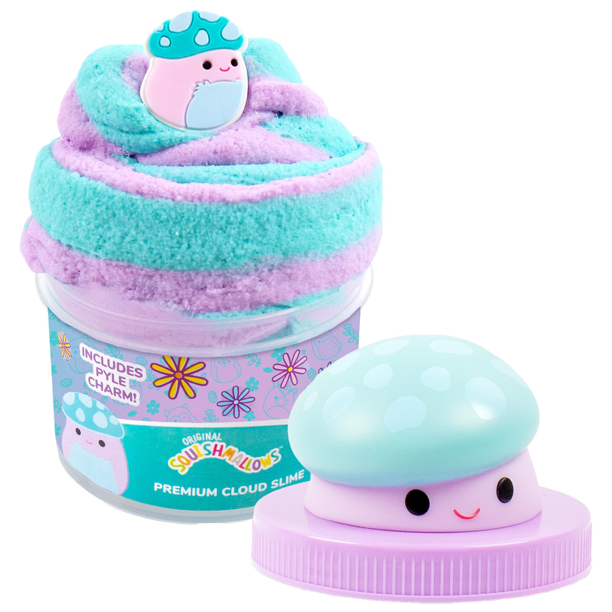 Original Squishmallows Archie The Axolotl Premium Cloud Slime, Cotton Candy-Scented, 8 oz., Storage Container with Figurine Topper, Rubber Charm, Goodie Bags Stuffers, Kids Party Favors, Sensory Toys