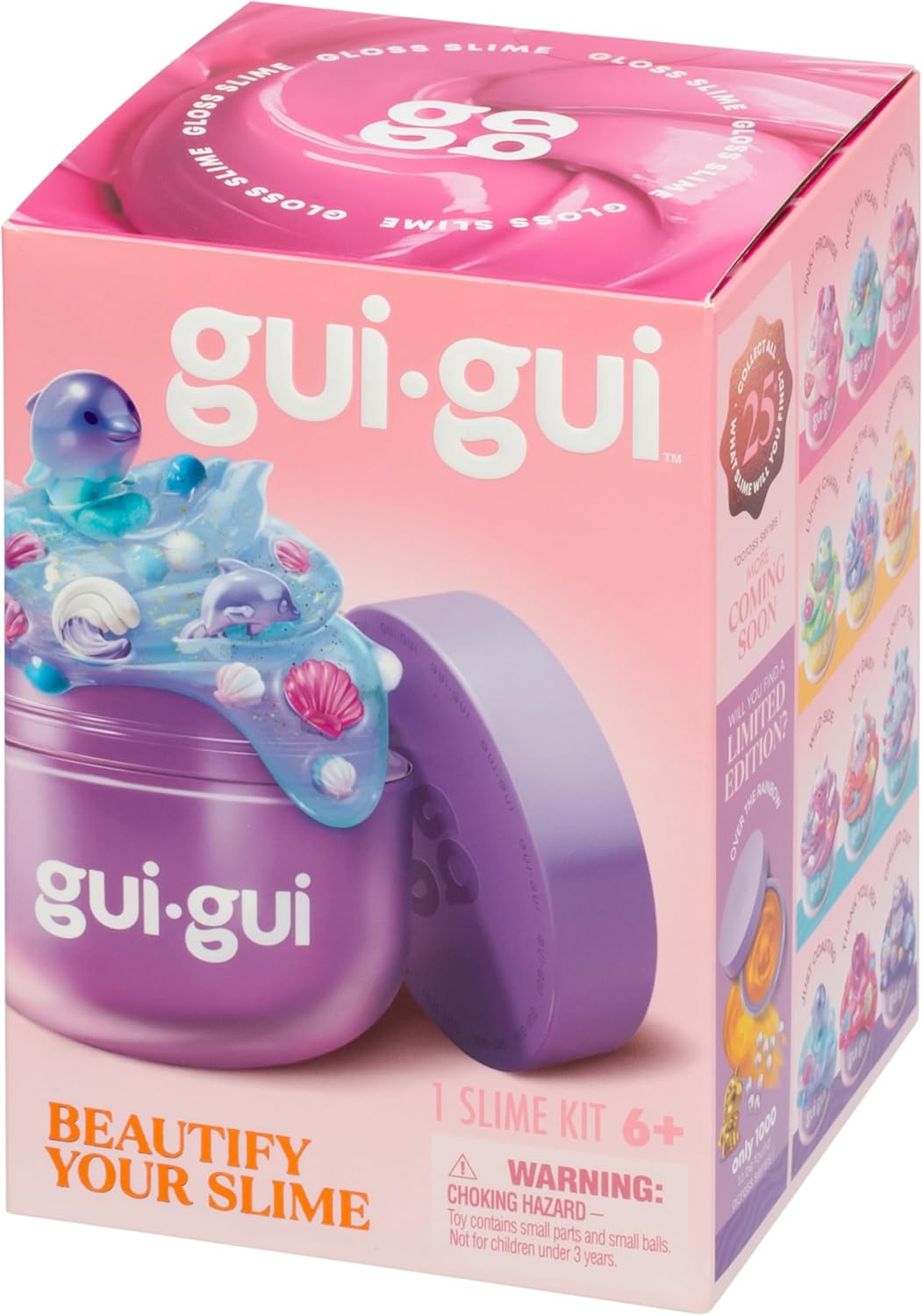 GUI GUI Slime Kit - Scented Slime 1 Pack - 5 Step DIY Process to Customize Your Ultimate Slime Glow-Up, Resealable and Reusable Container, ASMR Experience, 13 to Collect Across Season 1 - Styles Vary