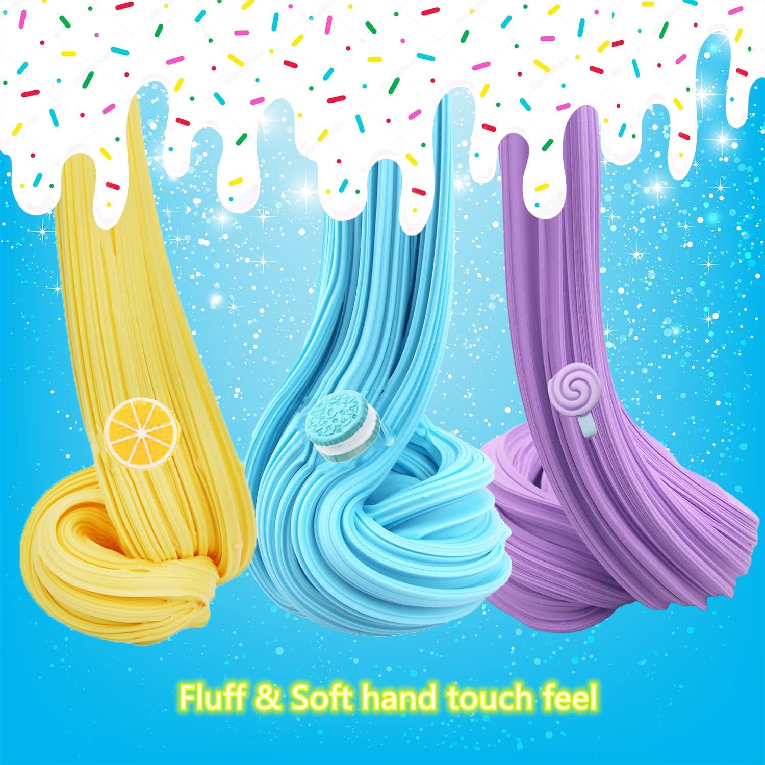 9 Packs Butter Slime Kit, Super Soft, Non-Sticky Stress Relief Toy, Party Favors and Birthday Gift for Boys and Girls