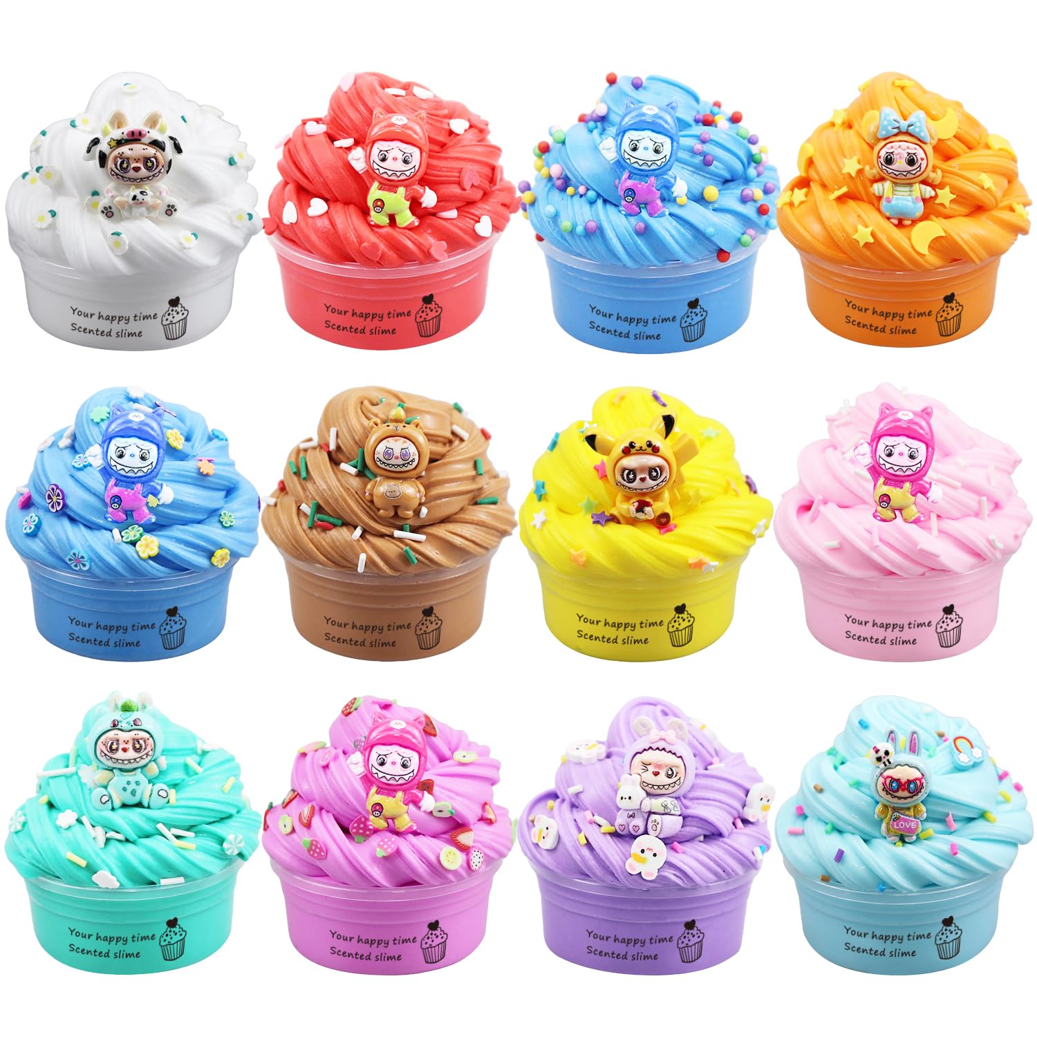 9 Packs Butter Slime Kit, Super Soft, Non-Sticky Stress Relief Toy, Party Favors and Birthday Gift for Boys and Girls