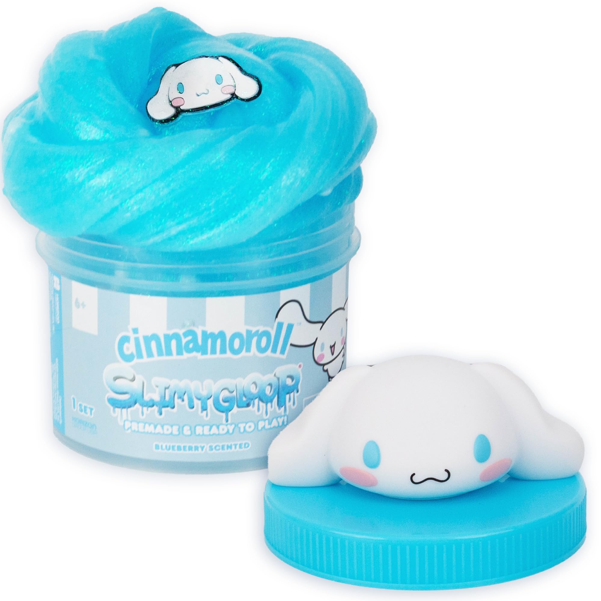 Hello Kitty SLIMYGLOOP Jar, 8 oz Red & White Cotton Candy Scented Slime, Includes Beads & Hello Kitty Charm