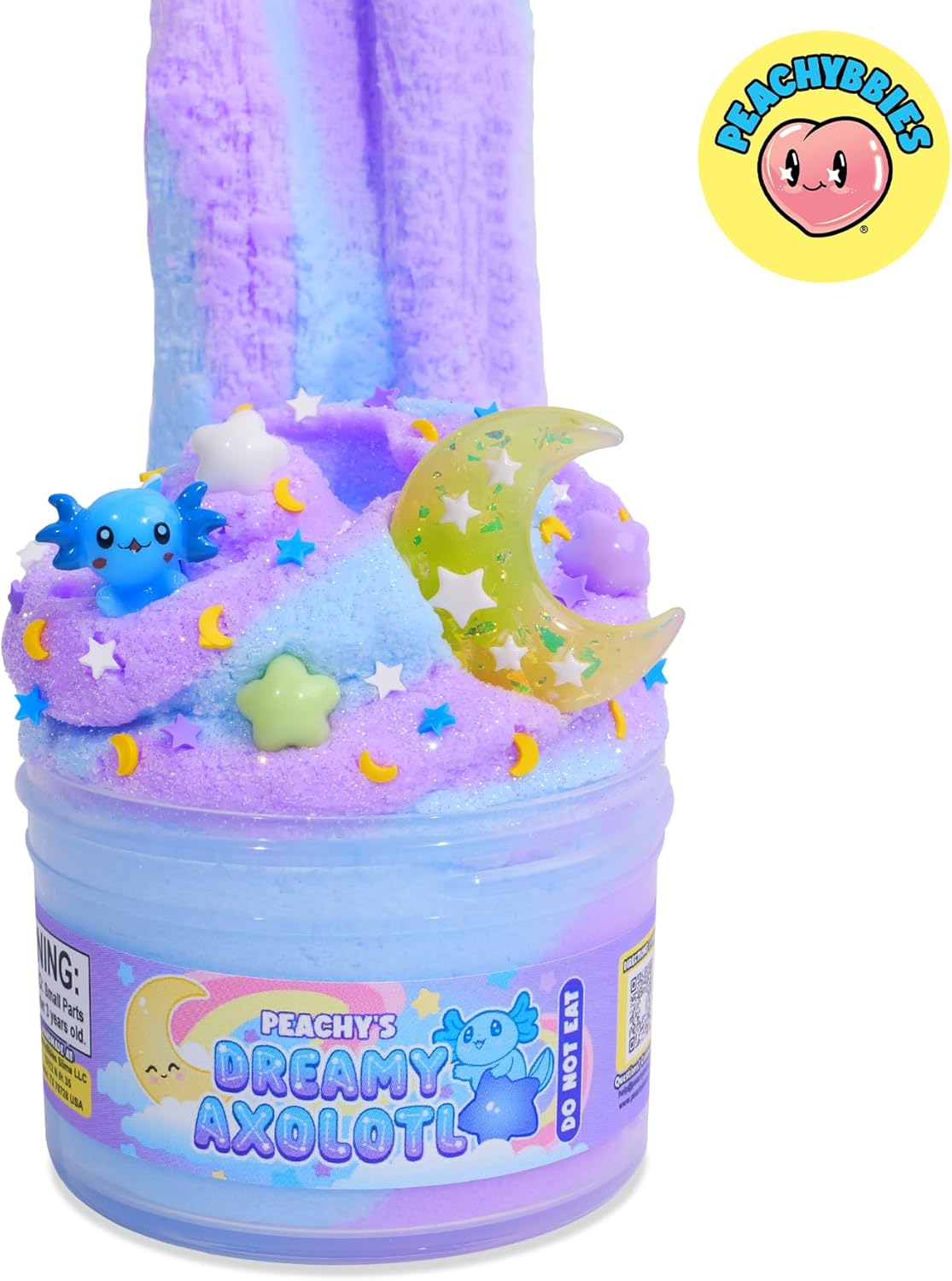 Peachybbies Dreamy Axolotl Cloud Slime - Made in USA Premium, 100% Authentic, 7 oz., Scented for Kids, ASMR, Axolotl Gifts, Slime Charms, Fidget Toys