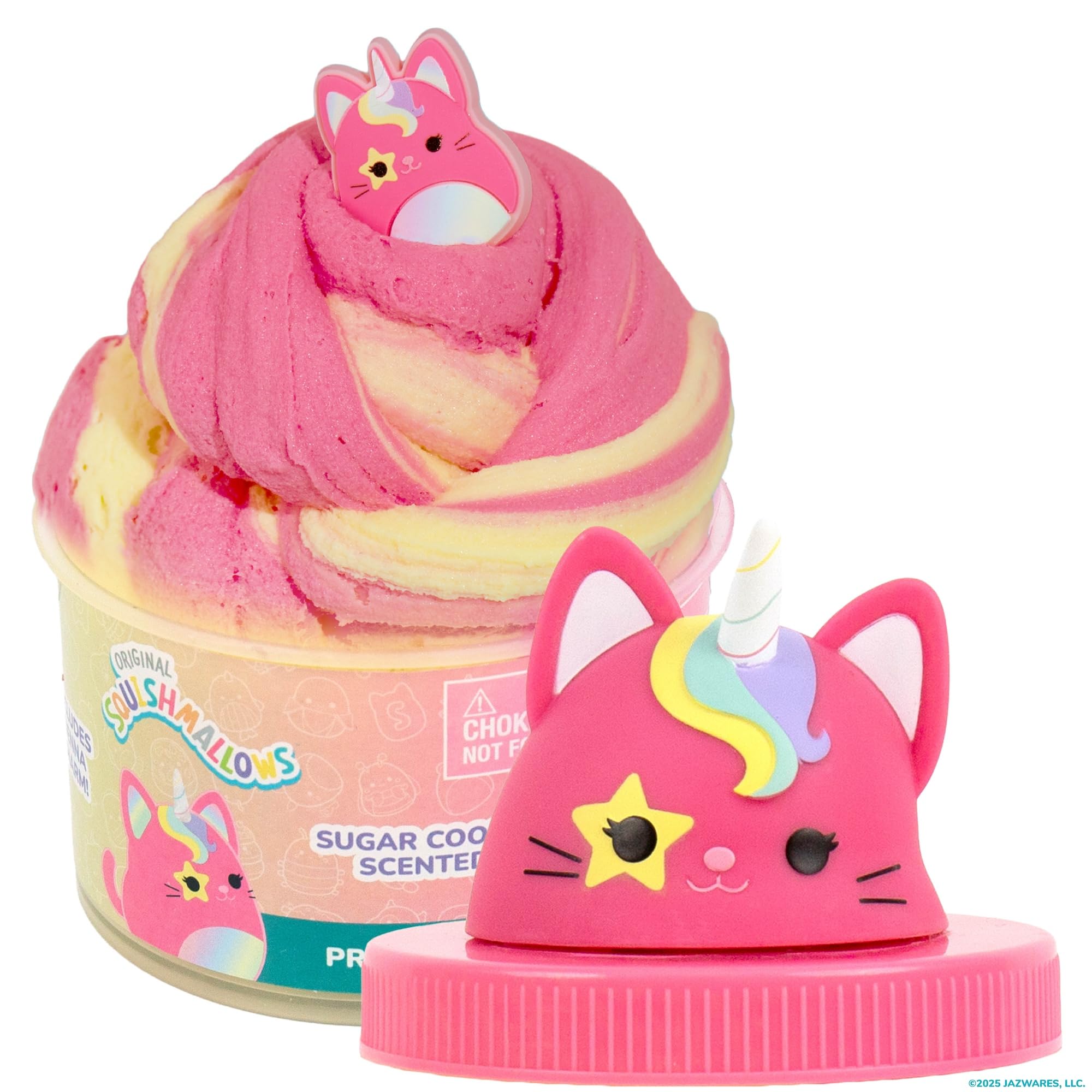 Original Squishmallows Archie The Axolotl Premium Cloud Slime, Cotton Candy-Scented, 8 oz., Storage Container with Figurine Topper, Rubber Charm, Goodie Bags Stuffers, Kids Party Favors, Sensory Toys