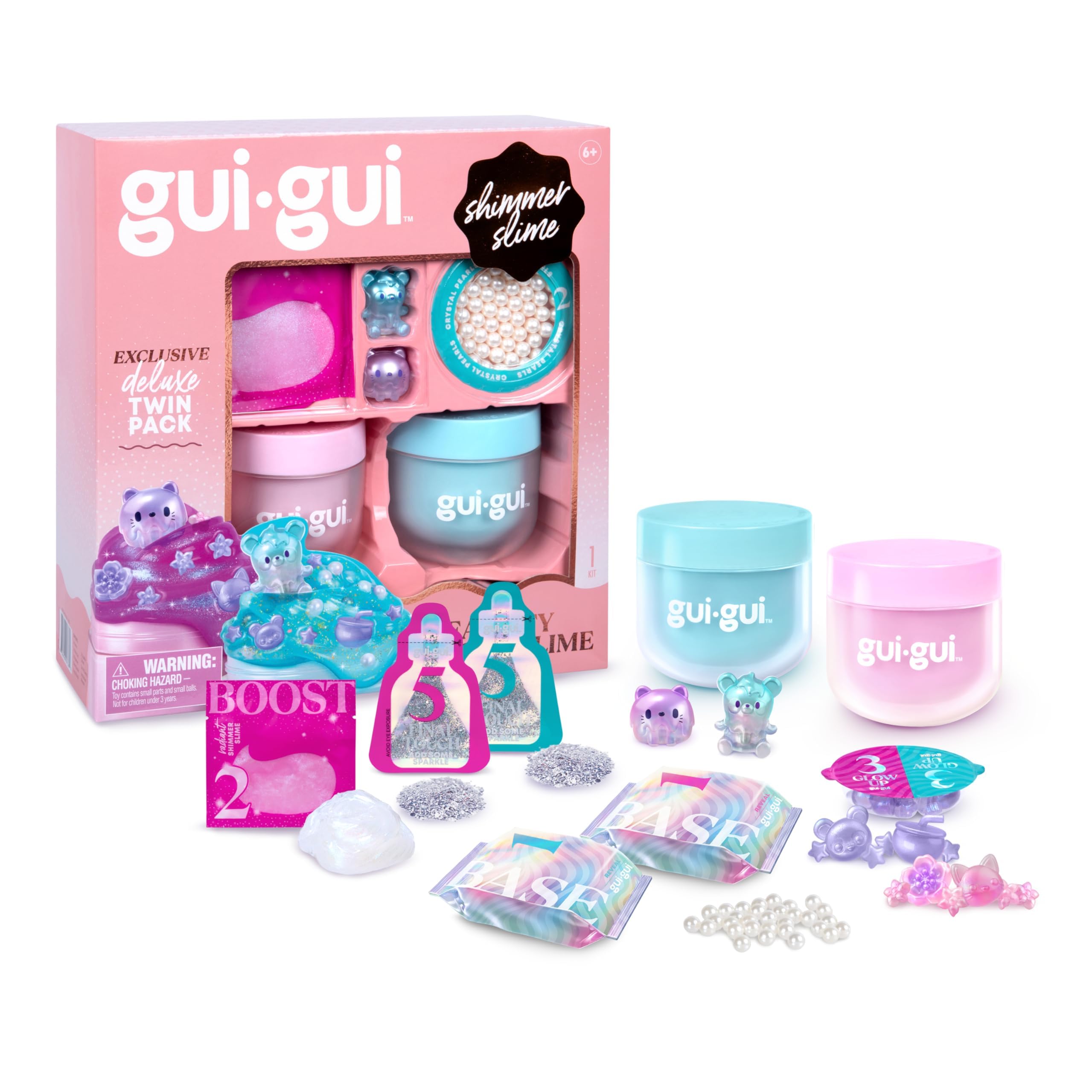 GUI GUI Slime Kit - Scented Slime 1 Pack - 5 Step DIY Process to Customize Your Ultimate Slime Glow-Up, Resealable and Reusable Container, ASMR Experience, 13 to Collect Across Season 1 - Styles Vary