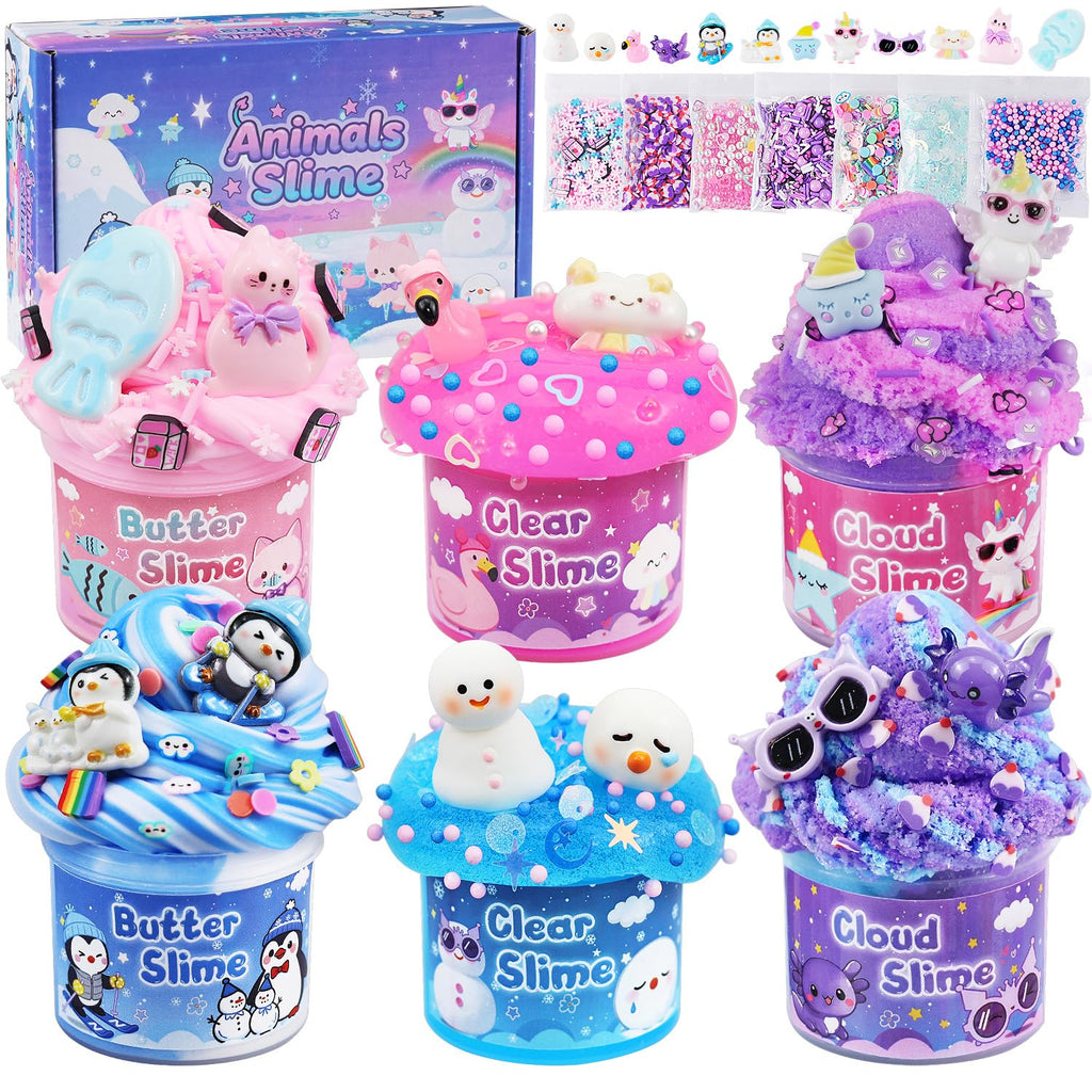 Blue Ocean Series✨6-Box Super Cute Squeeze Toys|Cloud & Butter Dual Texture|Ultimate Party Gift|Surprise That Makes Kids Scream with Joy