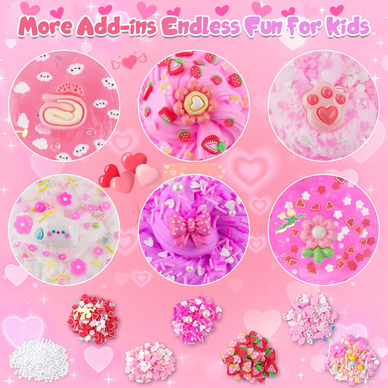 6 Pack Slimes, Pink Slime Kids, Cloud Slime kit for Girls Ages 8-12, Toys for Girls and Boys, for Kids Slime Set Party kit Goodie Bag Stuffers, 4 5 6 7 8 9 10 Year Old Girl Birthday Gift Cute Stuff