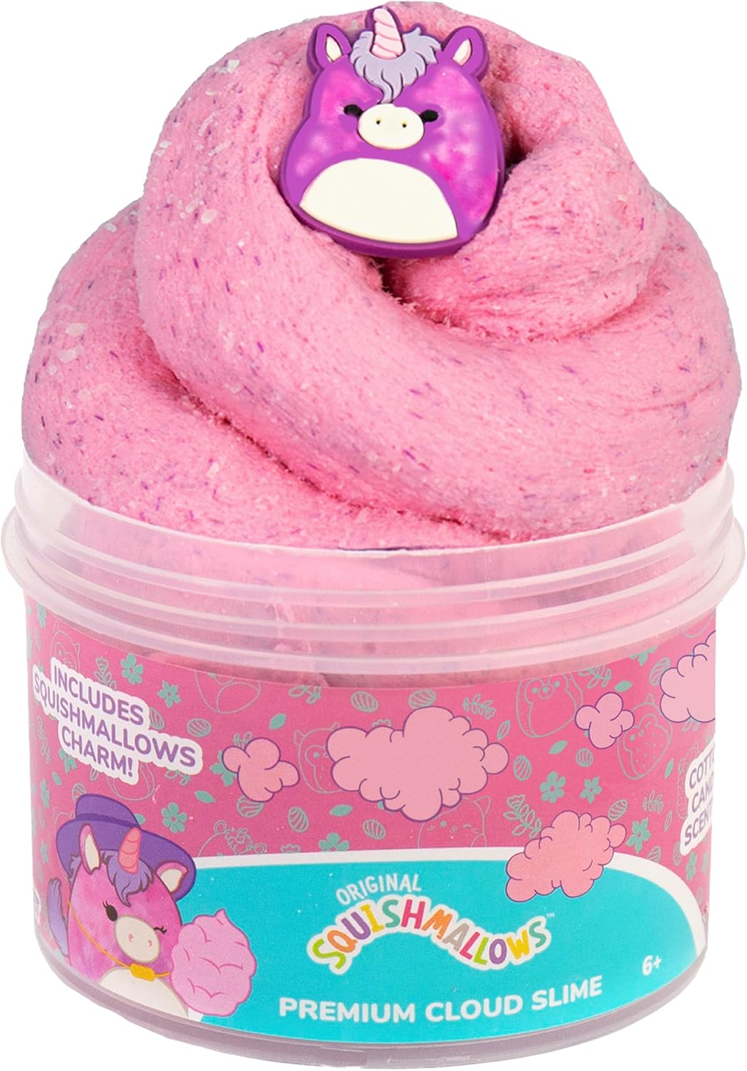 Original Squishmallows Premium Cloud Slime - Lola The Unicorn, Cotton Candy Scent