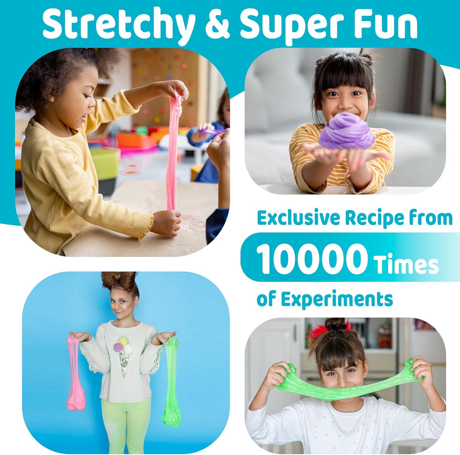 Slime Kit for Girls and Boys, Safe and Fluffy Slime for Kids, Stress Relief Kids Slime Kits for Toddlers, Stretchy Butter Slime Pack of 6