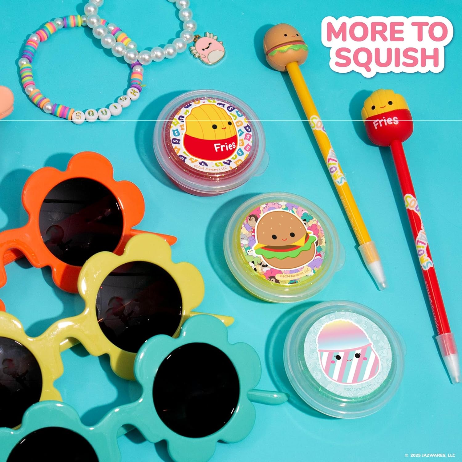 Original Squishmallows Ultimate Compounds Set, 25-Pack, Scented Glitter Slimes, Slime Party Favors for Kids, Slime Bulk, Kids Party Favors Goodie Bags, Mini Slime, Sludge Toys