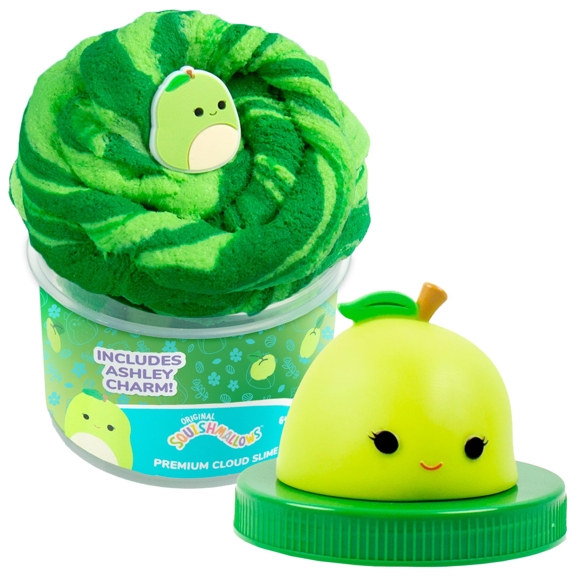 Original Squishmallows Pyle The Mushroom Premium Cloud Slime, Grape Scent, 8 oz. Jar Storage Container with Figurine Topper, Rubber Charm, Goodie Bags Stuffers, Kids Party Favors, Sensory Toys