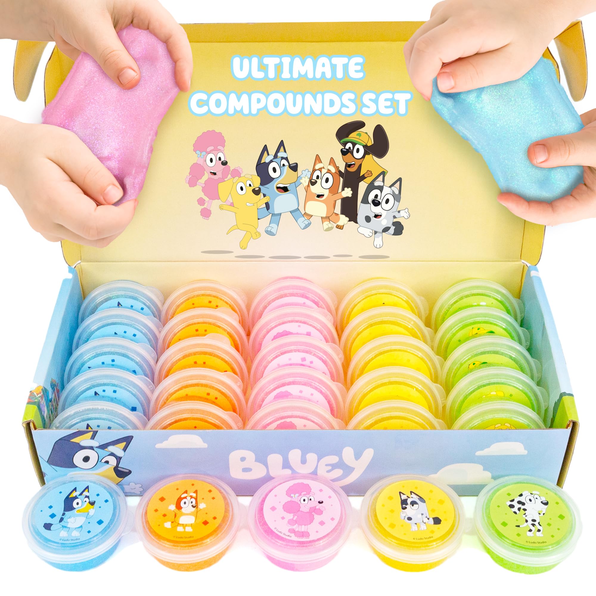 Original Squishmallows Ultimate Compounds Set, 25-Pack, Scented Glitter Slimes, Slime Party Favors for Kids, Slime Bulk, Kids Party Favors Goodie Bags, Mini Slime, Sludge Toys