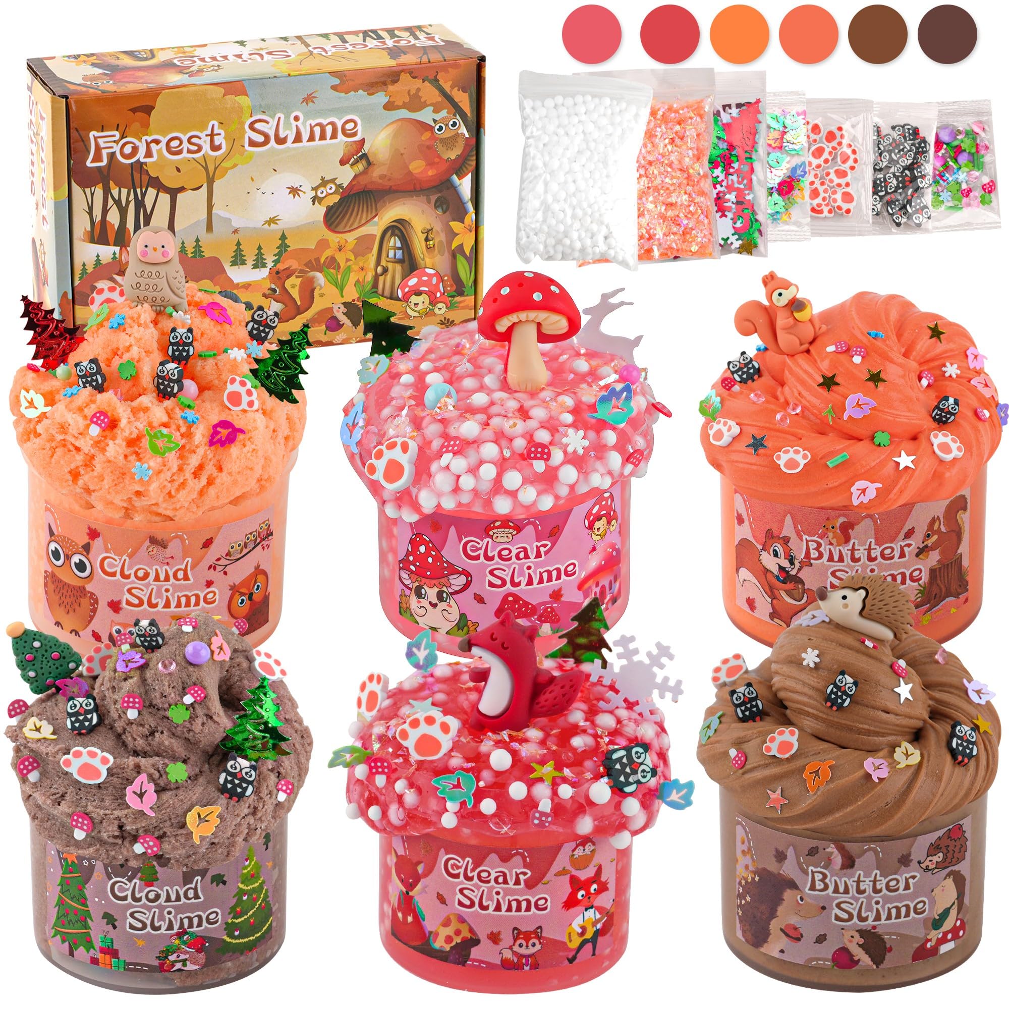 6 Pack Slimes, Pink Slime Kids, Cloud Slime kit for Girls Ages 8-12, Toys for Girls and Boys, for Kids Slime Set Party kit Goodie Bag Stuffers, 4 5 6 7 8 9 10 Year Old Girl Birthday Gift Cute Stuff